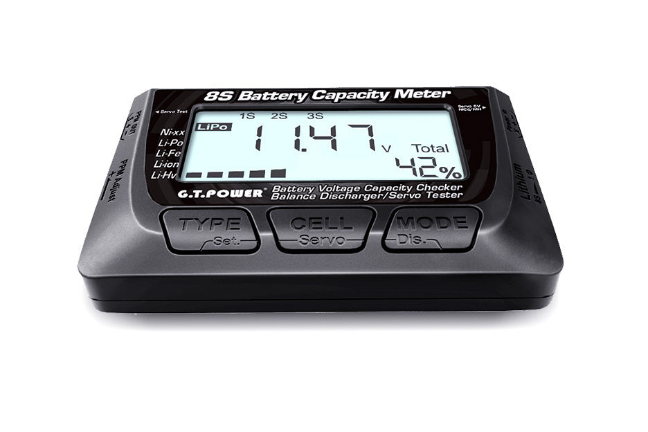 8S Battery Voltage Capacity Checker- Balance / Discharger- Servo Tester