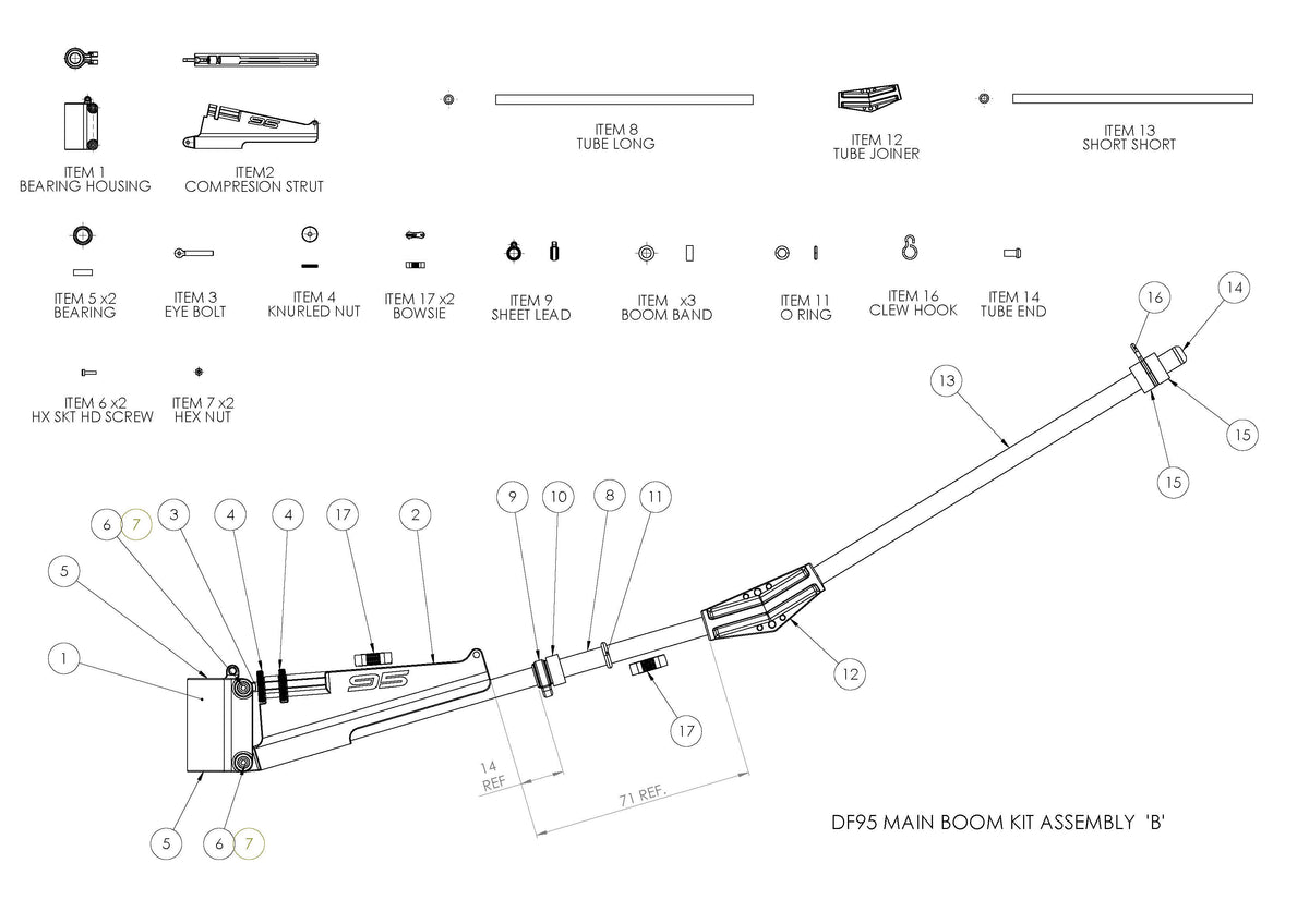 Complete "B" Rig Assembly (No Sails) DragonFlite 95 Dragon Sailing